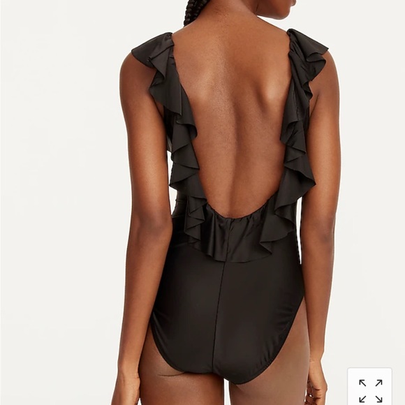 JCrew Ruffle scoopback one-piece in Navy - Picture 3 of 7